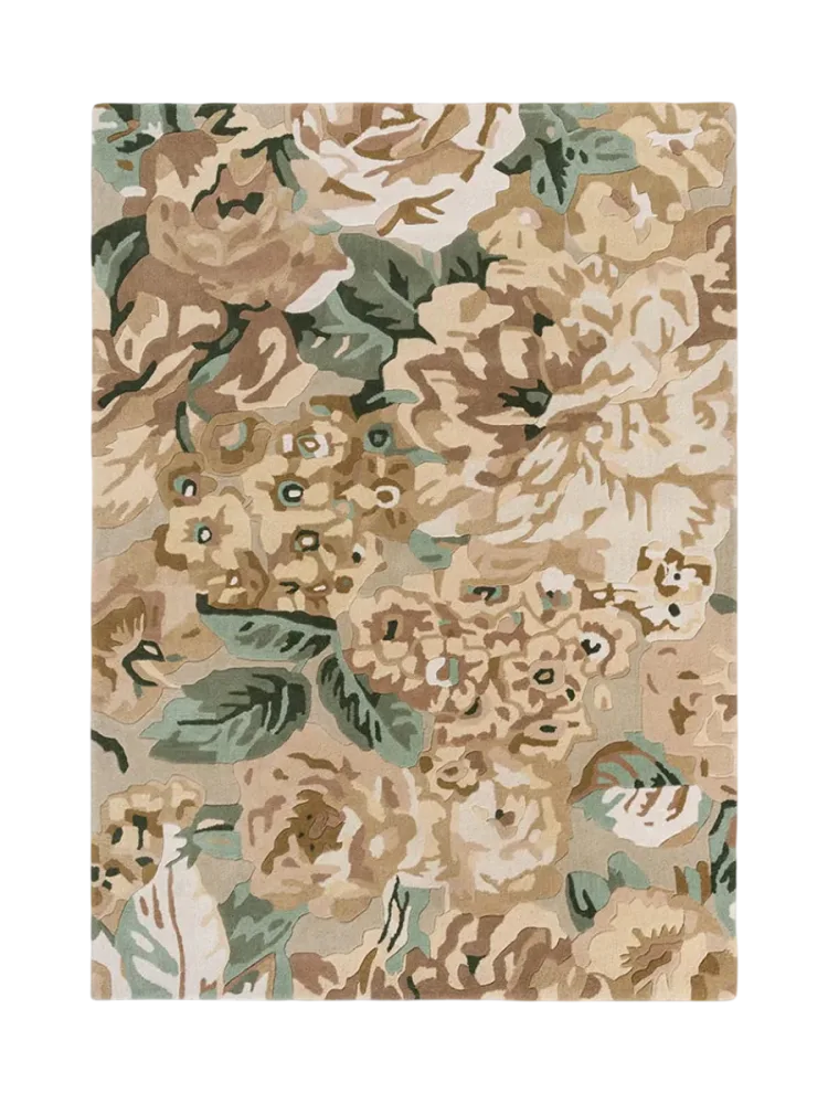 Designer Teppich „Rose & Peony“ - handgetuftet, aus 100% reiner Schurwolle Sanderson