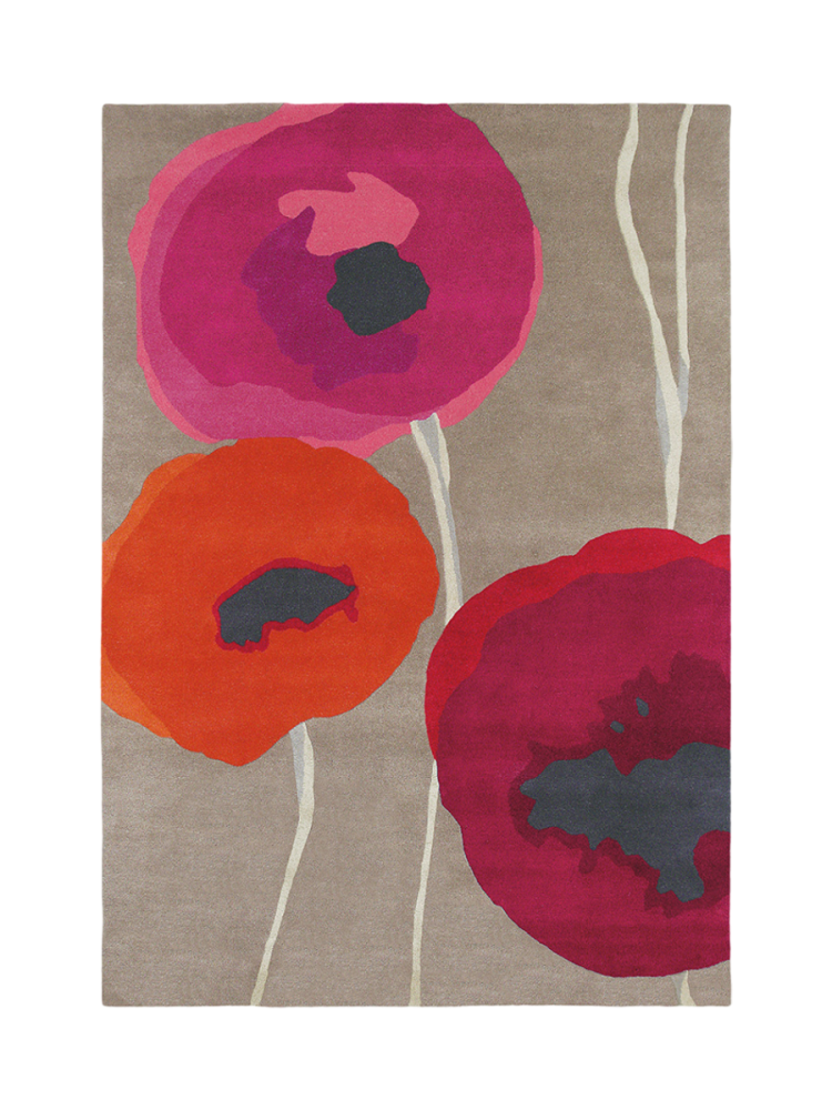 Designer Teppich „Poppies“ - handgetuftet, aus 100% reiner Schurwolle Sanderson