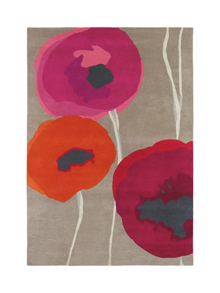 Designer Teppich „Poppies“ - handgetuftet, aus 100% reiner Schurwolle Sanderson