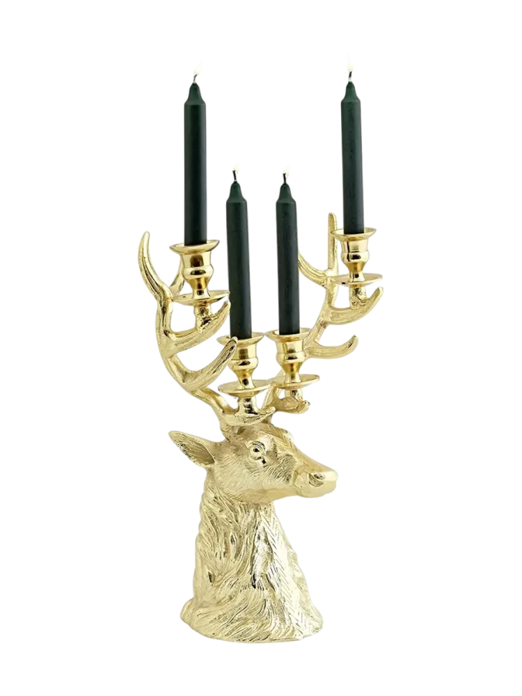 Premium Kerzenständer „Hirsch Richard“ für vier Stabkerzen EDZARD