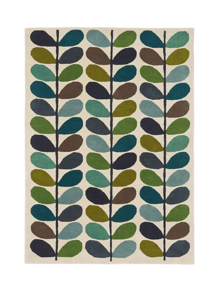 Designer Teppich „Multi Stem Kingfisher“ - handgetuftet, aus 100% reiner Schurwolle ORLA KIELY