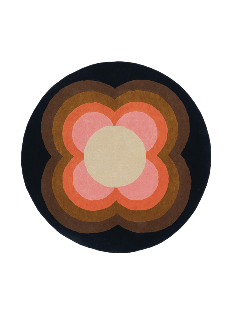 Runder Designer Teppich „Sunflower“ - handgetuftet, aus 100% reiner Schurwolle ORLA KIELY