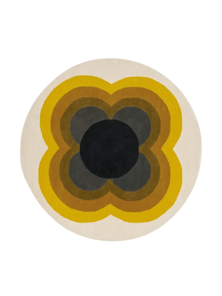 Runder Designer Teppich „Sunflower“ - handgetuftet, aus 100% reiner Schurwolle ORLA KIELY