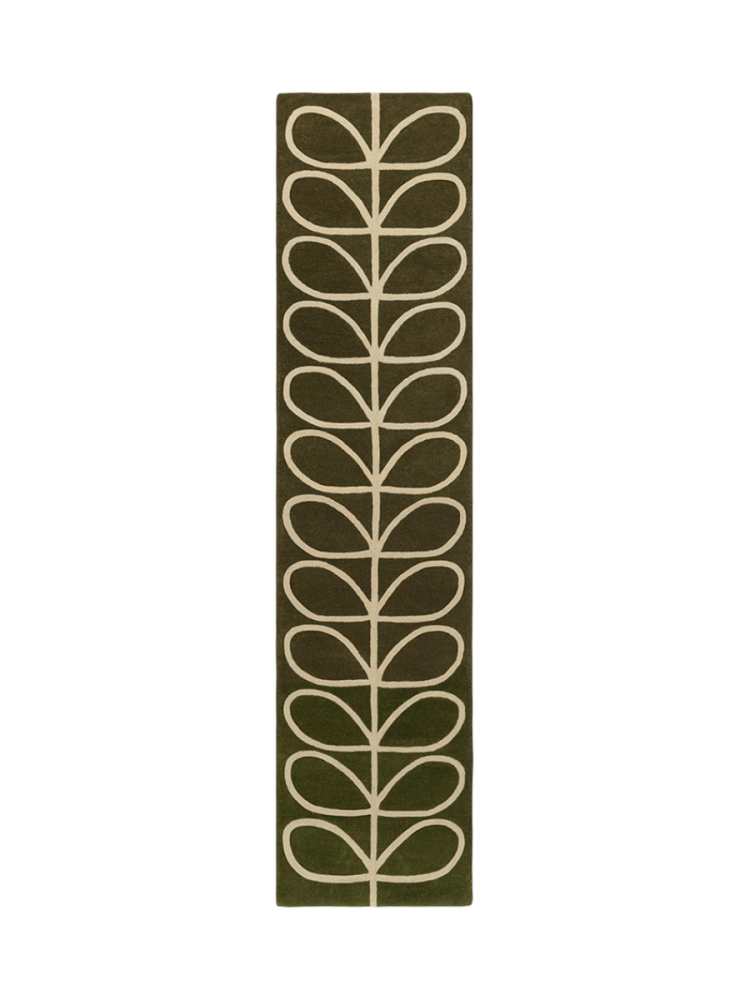 Designer Fußläufer „Linear Stem Olive“ - handgetuftet, aus 100% reiner Schurwolle ORLA KIELY