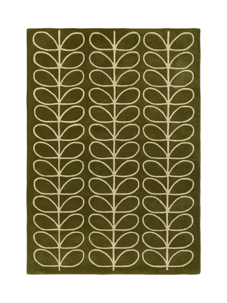 Designer Teppich „Linear Stem Olive“ - handgetuftet, aus 100% reiner Schurwolle ORLA KIELY