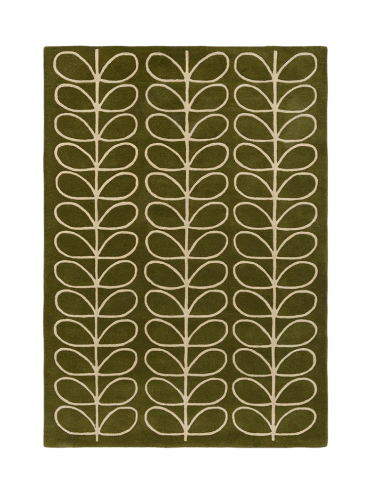 Designer Teppich „Linear Stem Olive“ - handgetuftet, aus 100% reiner Schurwolle ORLA KIELY