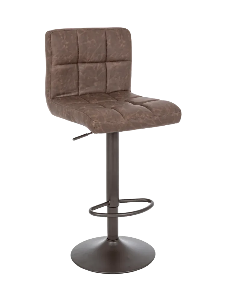 Höhenverstellbarer Barhocker „Greyson“ Leder Dunkelbraun Bloomingloft Budget
