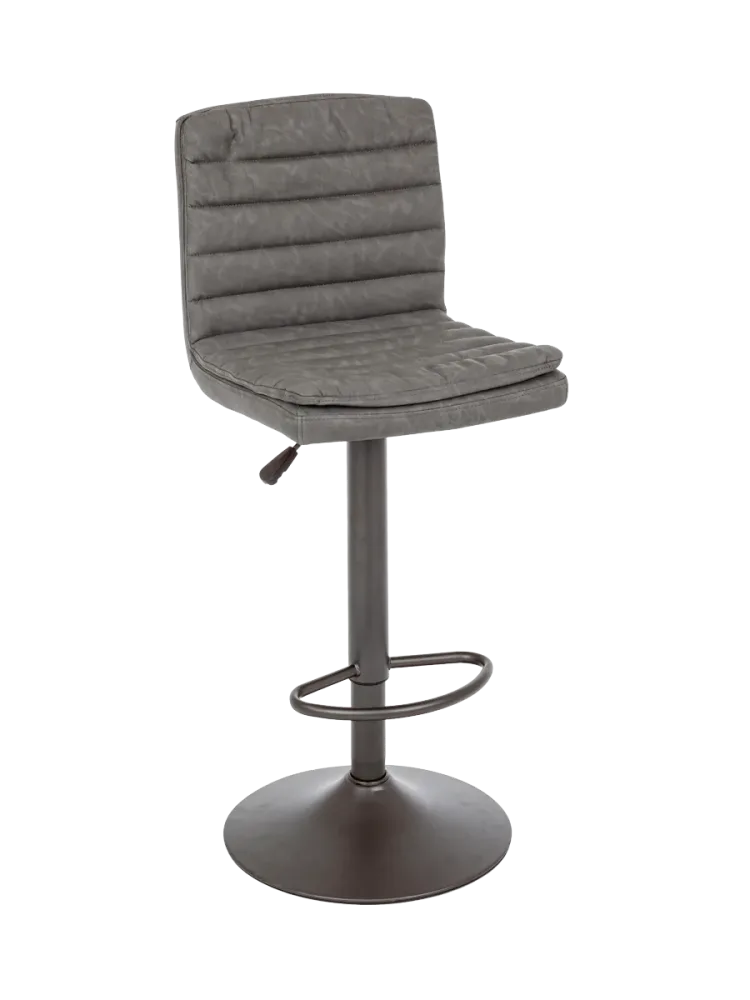 Höhenverstellbarer Barhocker „Connor“ Leder Dunkelgrau Bloomingloft Budget