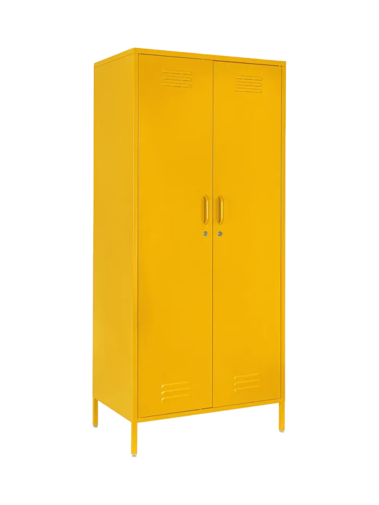 Kleiderschrank „Cambridge“ aus Metall Gelb Bizzotto