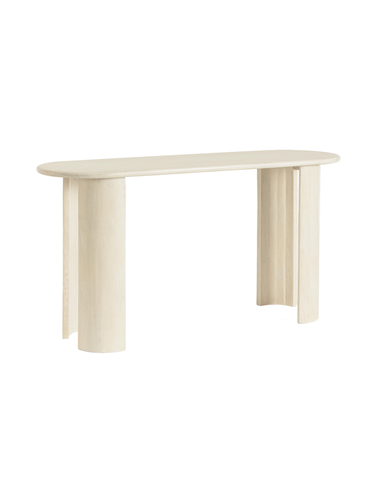 Ovale Massivholz Design Konsole „Orlando“ Bizzotto