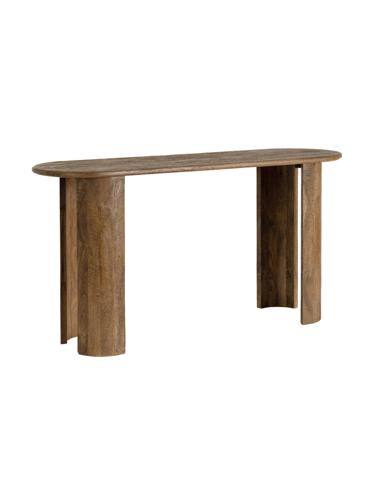 Ovale Massivholz Design Konsole „Orlando“ Bizzotto
