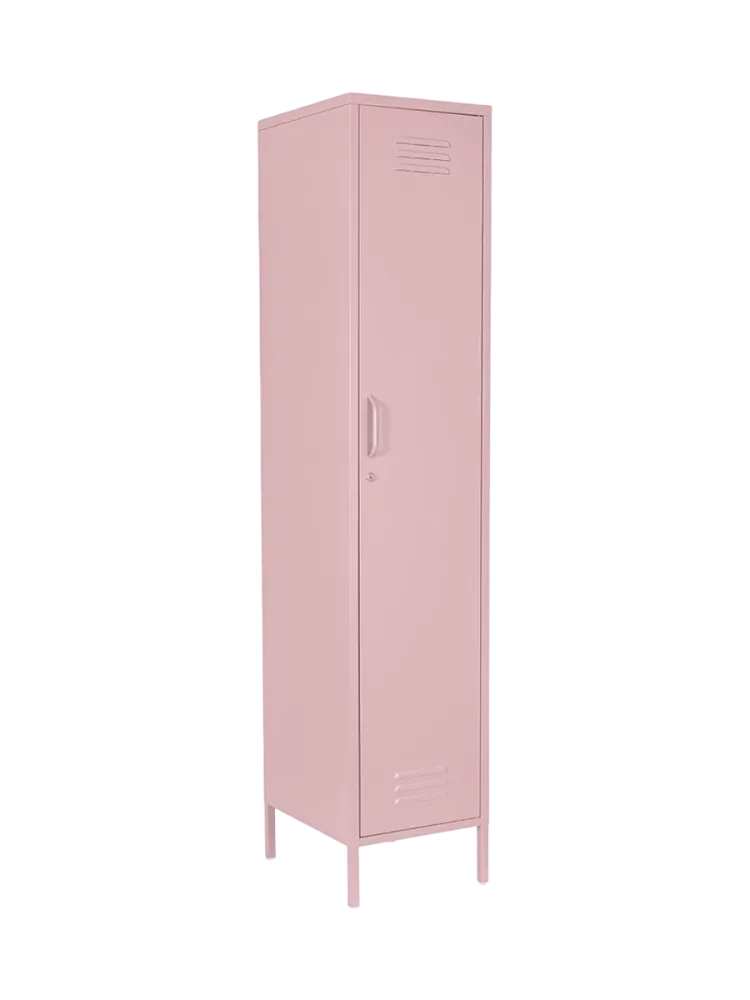 Schmaler Kleiderschrank „Cambridge“ aus Metall Pastellrosa Bizzotto