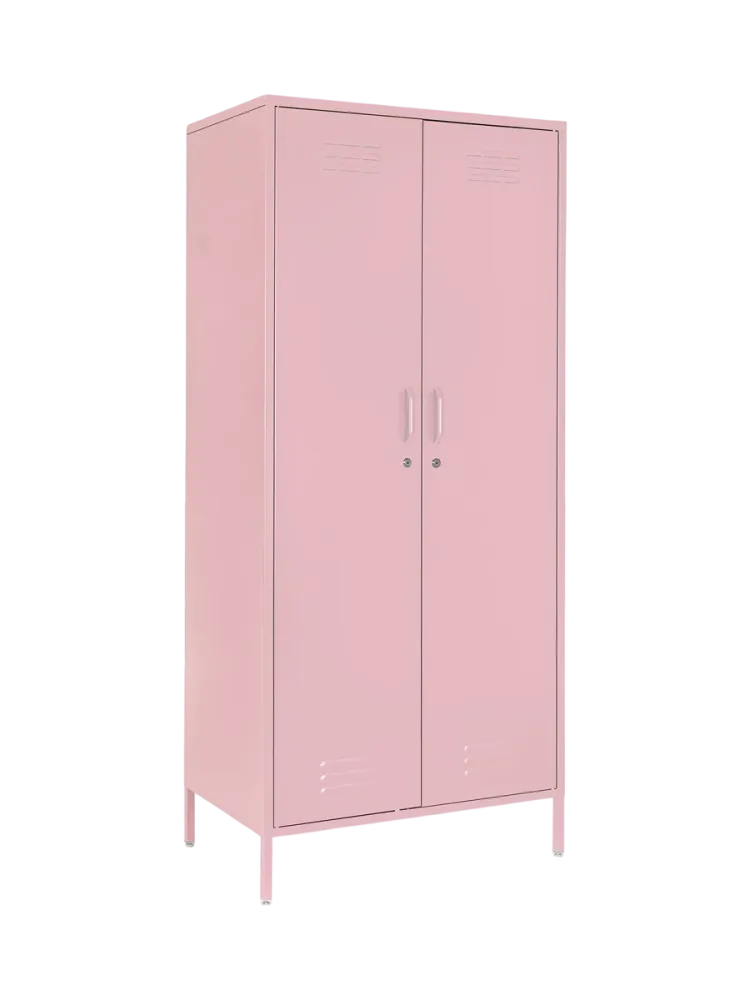 Kleiderschrank „Cambridge“ aus Metall Pastellrosa Bizzotto