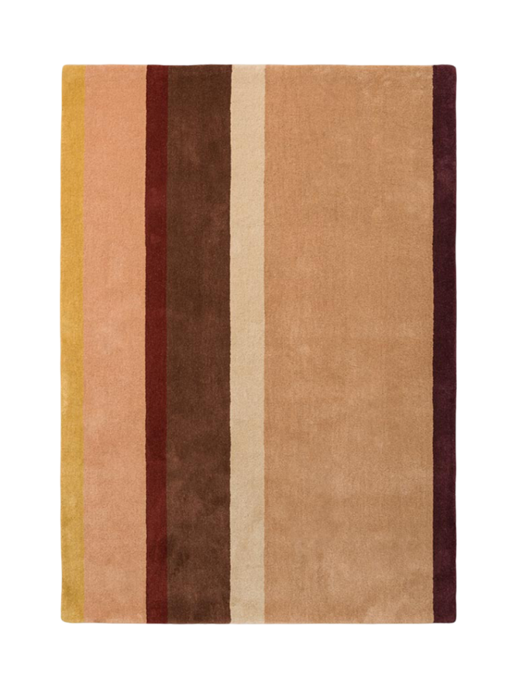 Handgetufteter Designer Wollteppich „Linear Rubby“, verschiedene Grössen BRINK & CAMPMAN