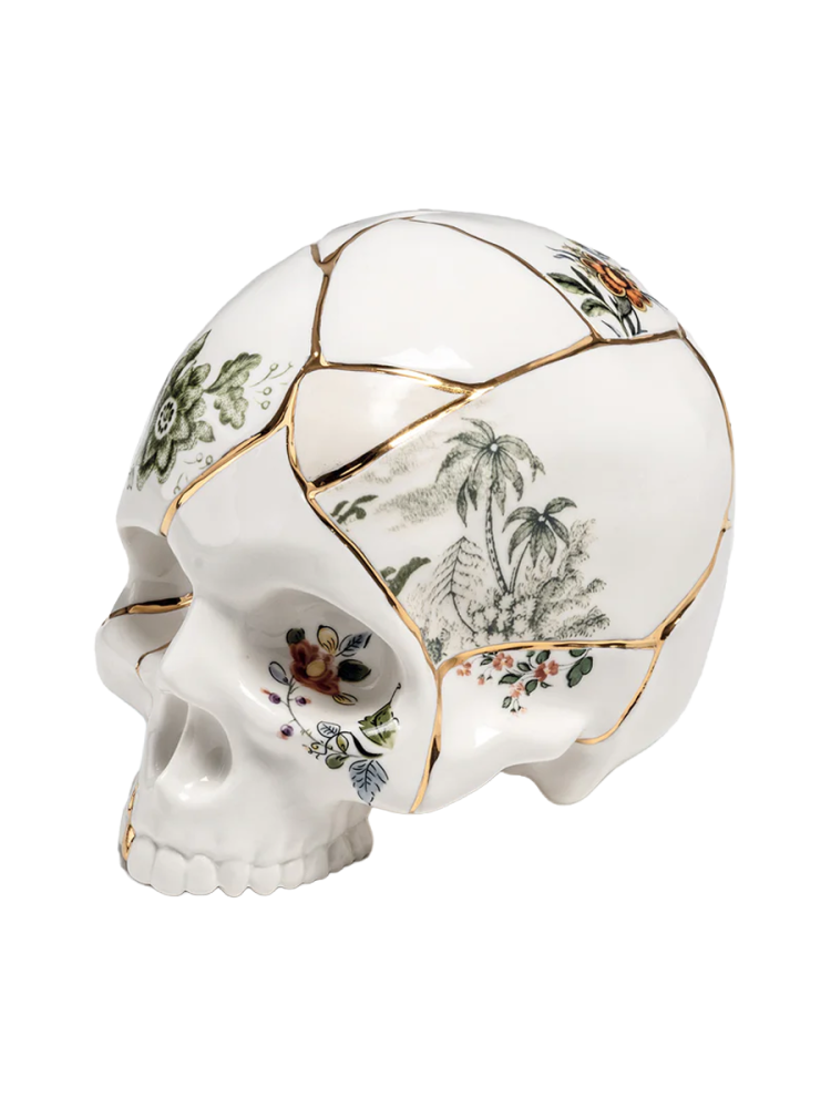 Design Skluptur „Kintsugi“ aus Porzellan mit Feingold verziert Seletti