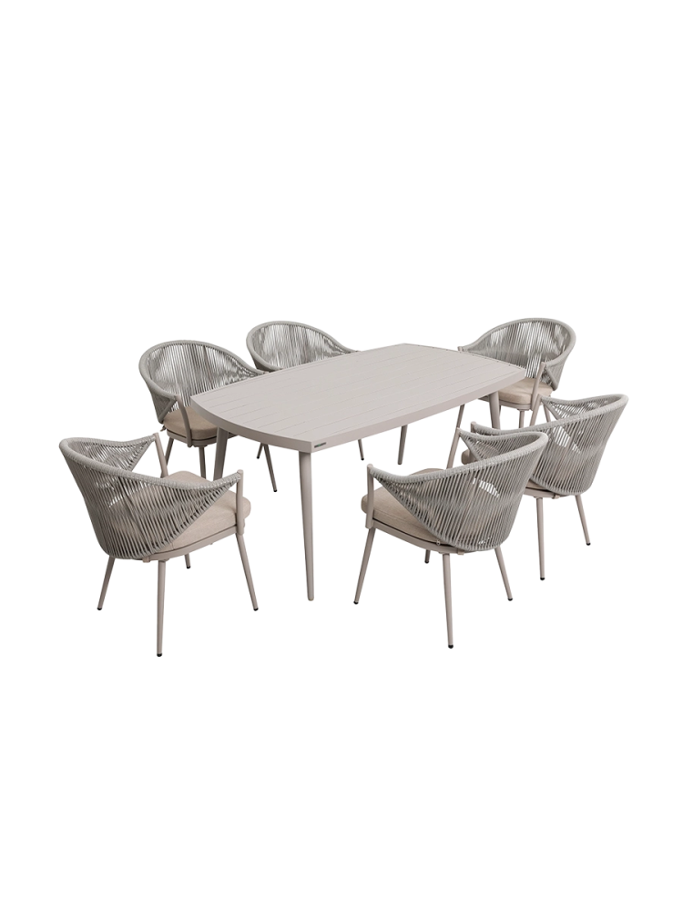 7-teiliges, hochwertiges Outdoor Dining-Set „Merida“ LLR Collection