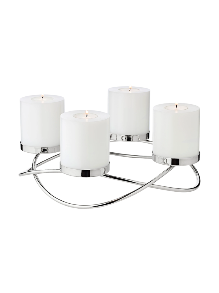 Hochwertiger Design Adventskranz „Alva“ - Edelstahl glänzend vernickelt EDZARD