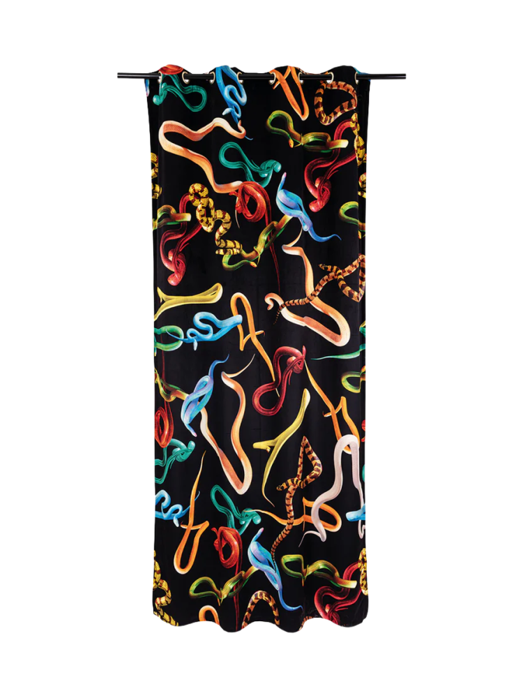 Design Duschvorhang „Toiletpaper Snake Black“ Seletti