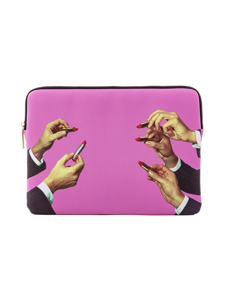 Design Laptop-Hülle „Toiletpaper Lipsticks Pink“ Seletti