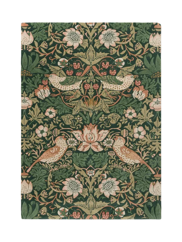 Designer Teppich „Strawberry Thief“ - handgetuftet, aus 100% reiner Schurwolle Morris & Co