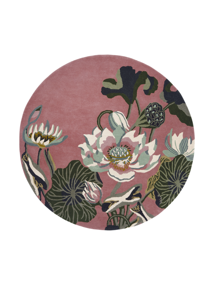 Runder, handgetufteter Designer Wollteppich „Waterlily“, verschiedene Grössen WEDGWOOD