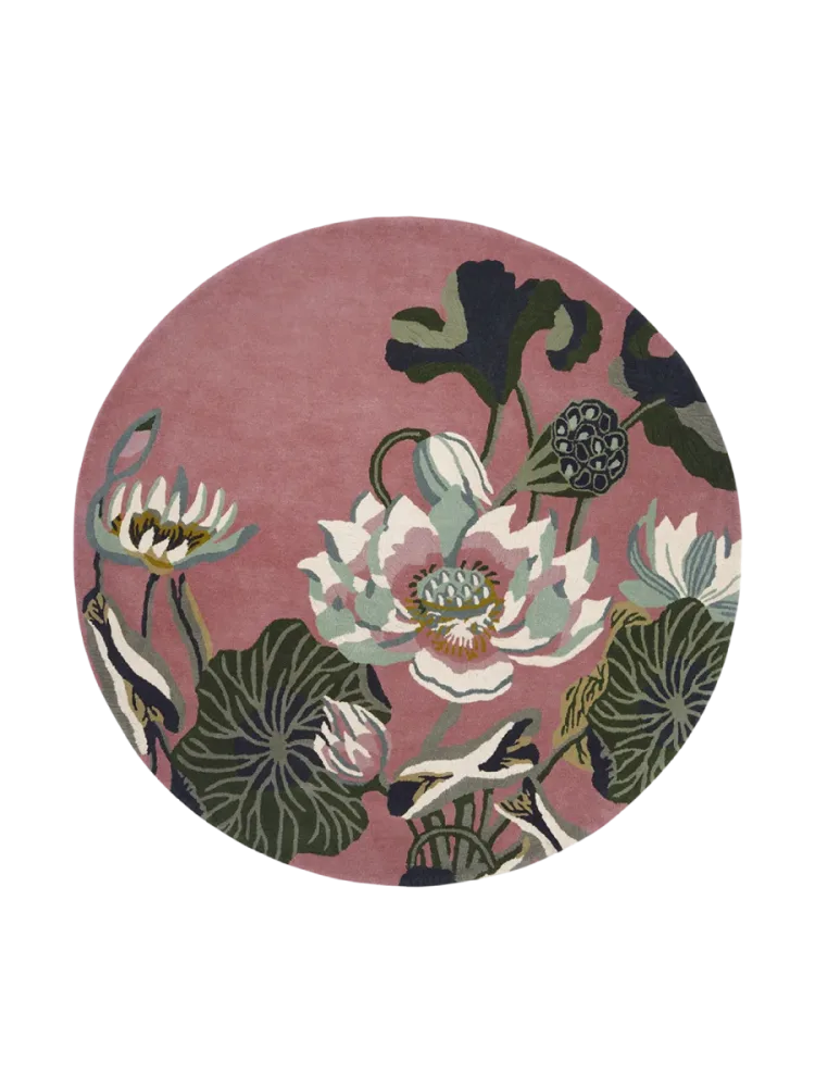 Runder, handgetufteter Designer Wollteppich „Waterlily“, verschiedene Grössen WEDGWOOD