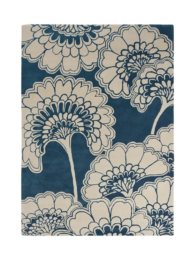 Designer Teppich „Japanese Floral“ - handgetuftet, aus 100% reiner Schurwolle Florence Broadhurst