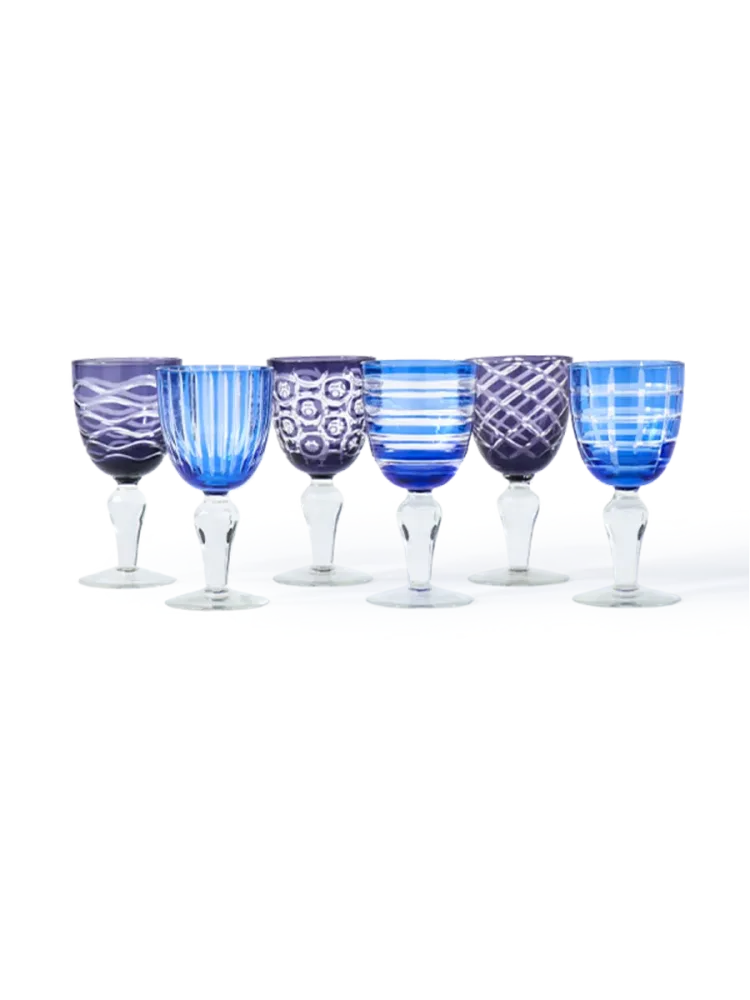 Design Weinglas Set „Cobalt“ (6 Stück) Pols Potten