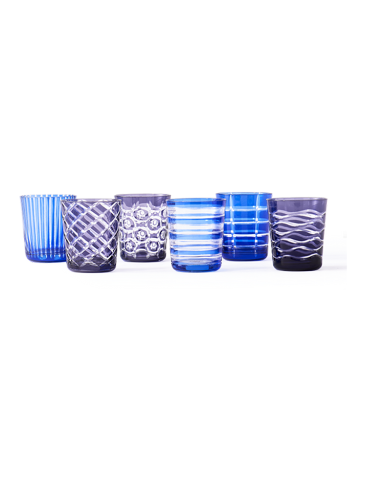 Design Tumblerglas Set „Cobalt“ (6 Stück) Pols Potten
