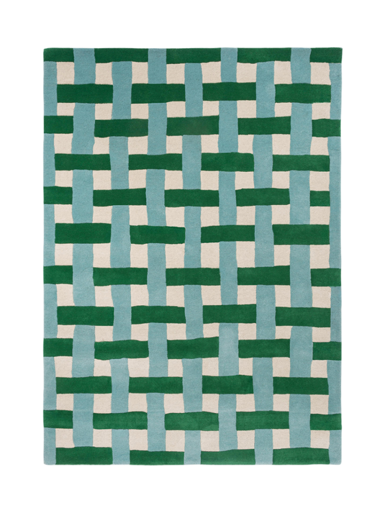 Designer Wollteppich „Basket Weave“ - handgetuftet Harlequin