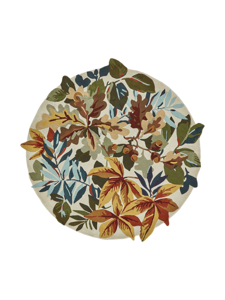 Runder Designer Teppich „Robins Wood“ - handgetuftet, aus 100% reiner Schurwolle Sanderson