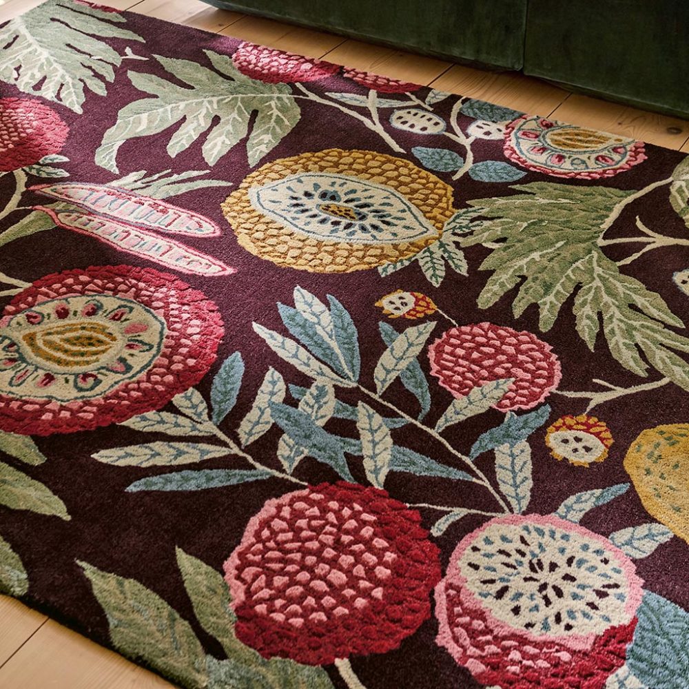 Designer Teppich „Jackfruit“ - handgetuftet, aus reiner Schurwolle & Viskose Sanderson
