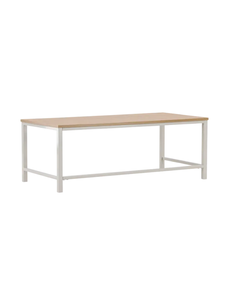 Zeitloser Couchtisch „Rise“ 120 x 60 cm Hellgrau, Natural VE DESIGN
