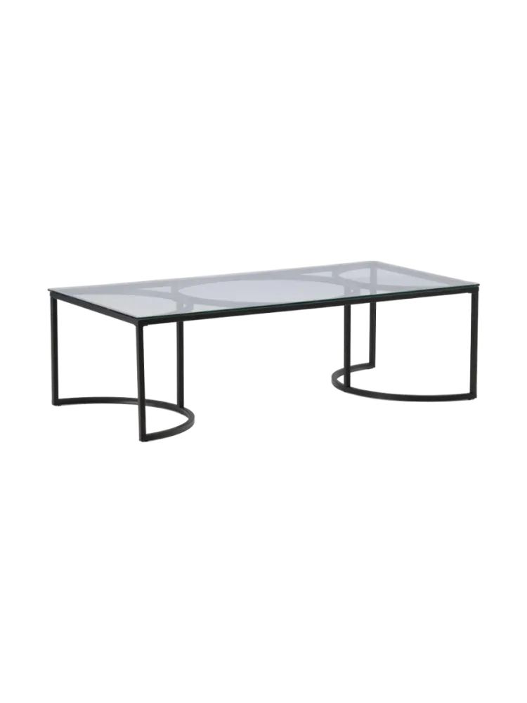 Grosser Design Couchtisch „Skanör“ Schwarz, Transparent VE DESIGN