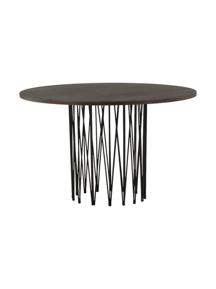 Runder Design Esstisch „Stone“ Ø 120 cm Mocca, Schwarz VE DESIGN