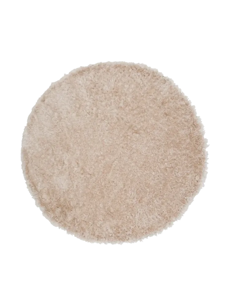 Runder Design Hochflor-Teppich „Natta“ Ø 200 cm Beige VE DESIGN