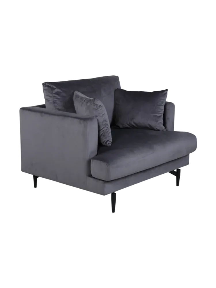 Design Sessel „Sofia“ Grau Samt VE DESIGN