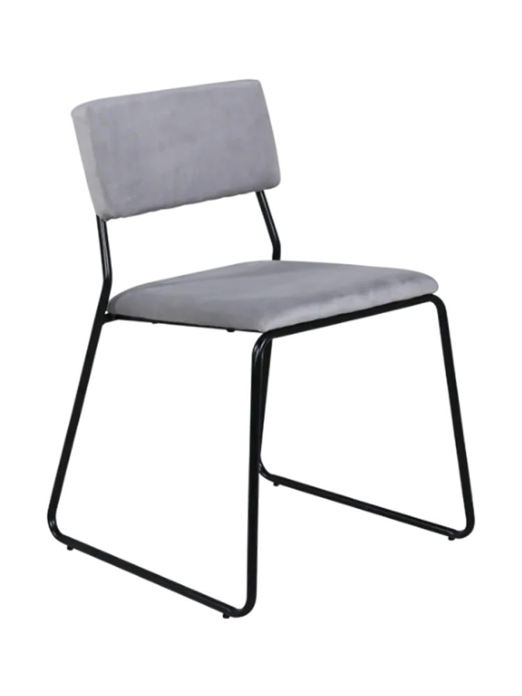 Design Esszimmerstuhl „Kenth“ Hellgrau Samt VE DESIGN