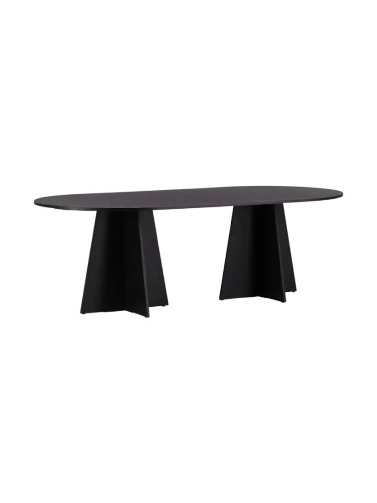 Ovaler Design Esstisch „Bootcut“ - 230 x 115 cm Schwarz VE DESIGN