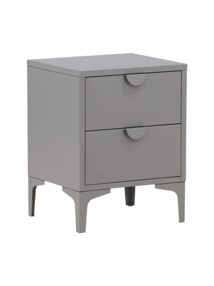 Design Beistell- und Nachttisch „Piring“ aus Metall Grau VE DESIGN