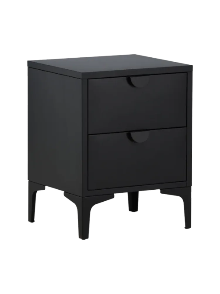 Design Beistell- und Nachttisch „Piring“ aus Metall Schwarz VE DESIGN