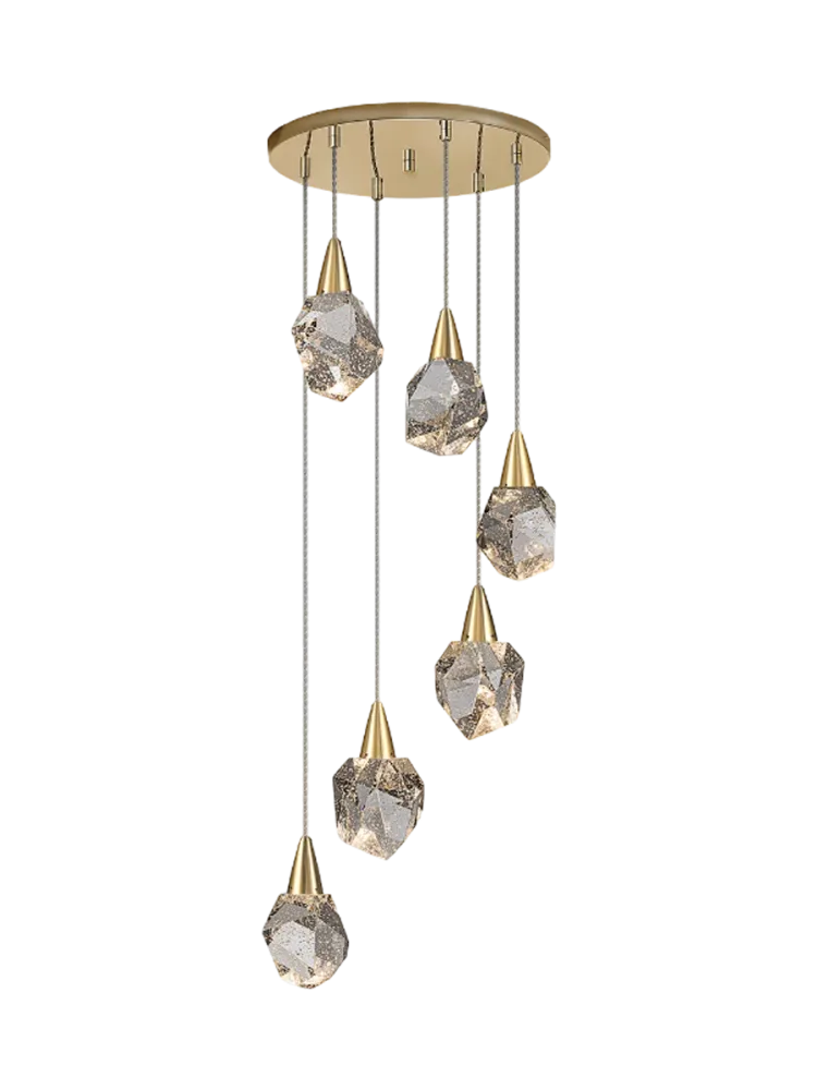 LED Design Pendellampe „Aquaria“, 6-flammig Gold-Finish Schuller