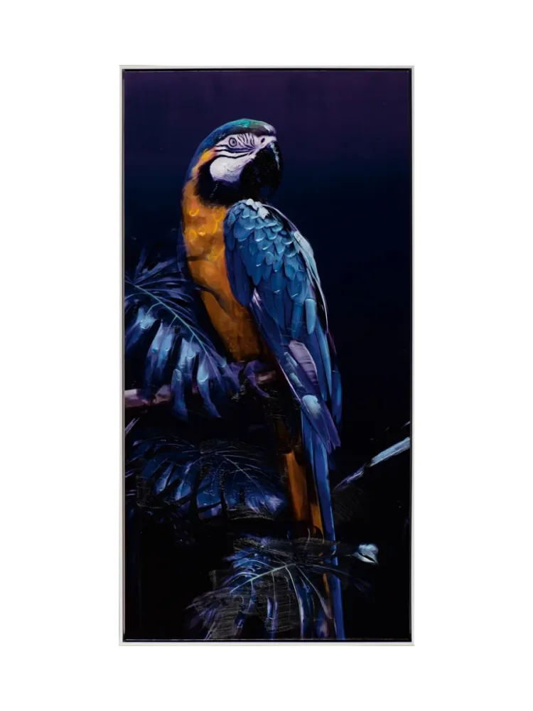Handgemaltes Bild „Blue Parrot II“ 62.5 x 122.5 cm Crea Collection