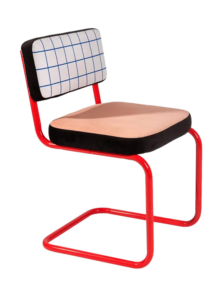 Design Freischwinger Stuhl „Superchair Blue Grid“ Seletti