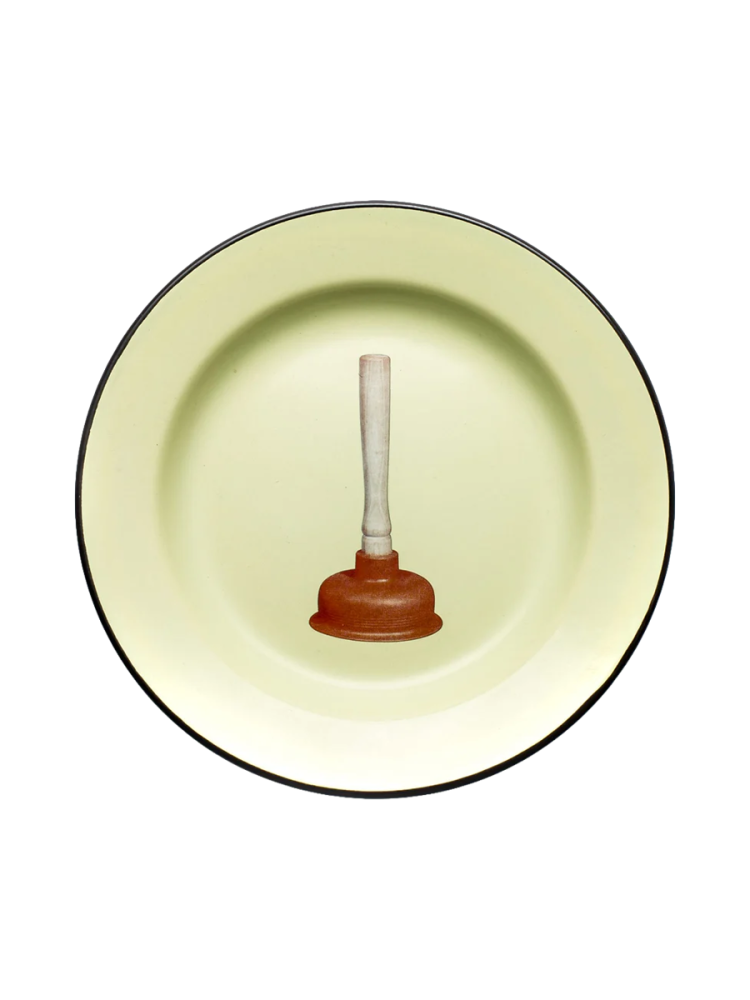 Design Speiseteller „Toiletpaper Plunger“ aus Emaille Seletti