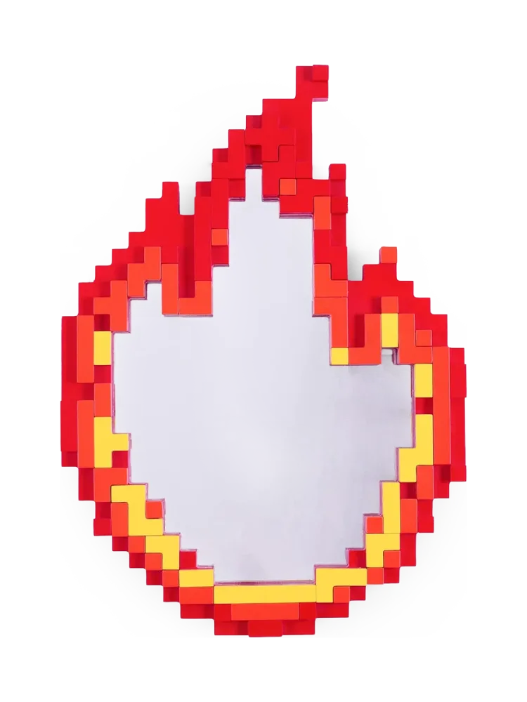 Design Wandspiegel „Pixel Flame“ Seletti