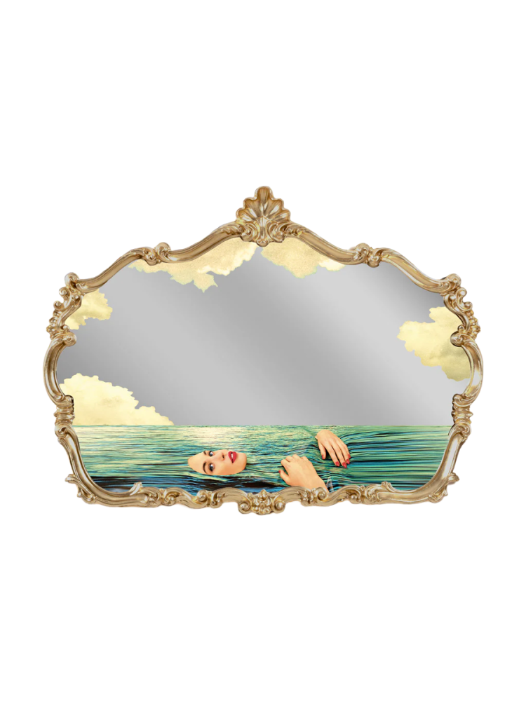 Design Wandspiegel „Toiletpaper Barroque Seagirl“ Seletti