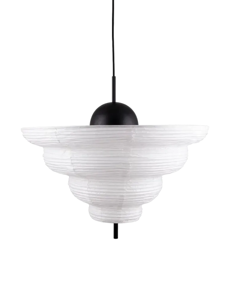 Grosse Deisgn Pendellampe „Kyoto“ Ø 60/ H 60 cm – Weiss Globen Lighting