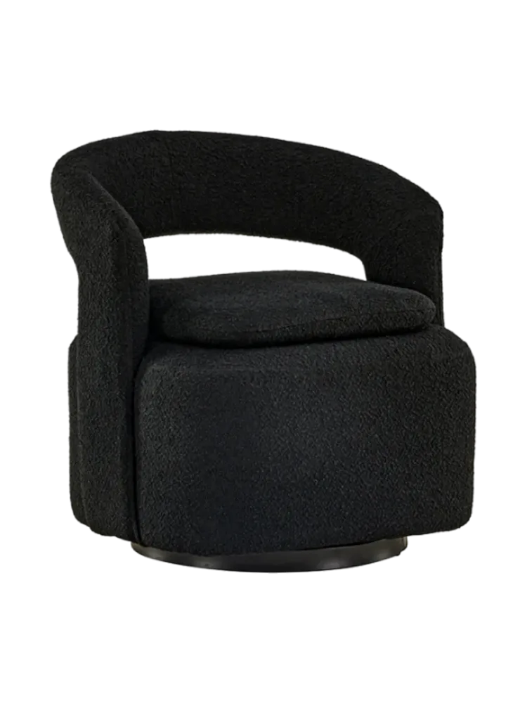 Design Sessel „Laurel“ Bouclé Schwarz VE DESIGN