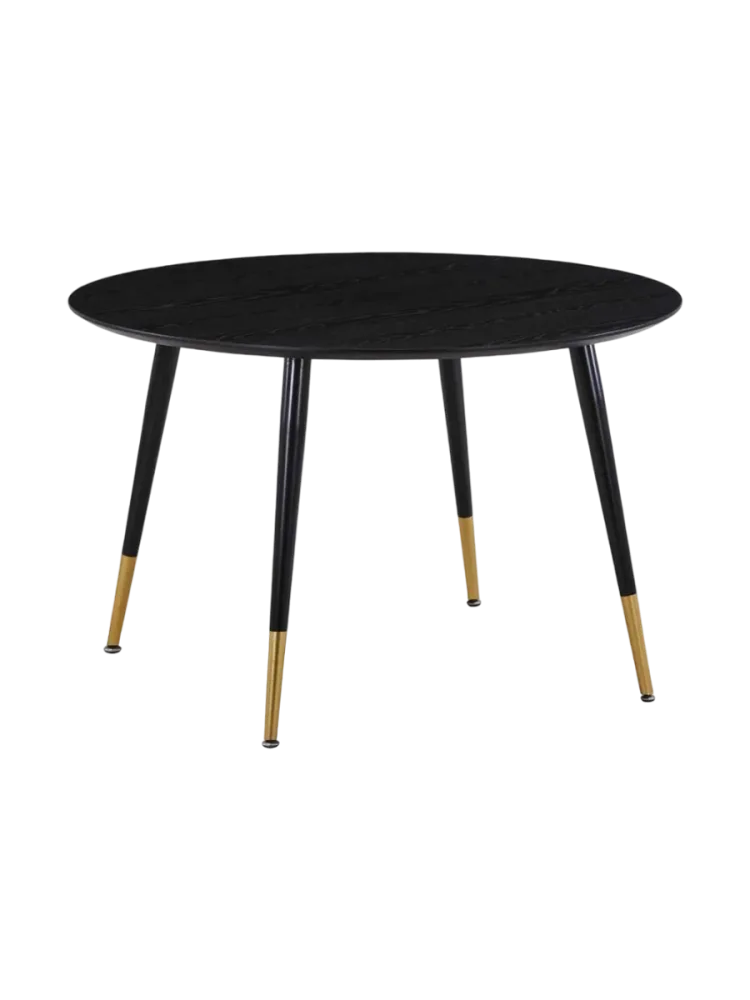 Runder Esstisch „Dipp“ Ø 115 cm Schwarz / Gold VE DESIGN